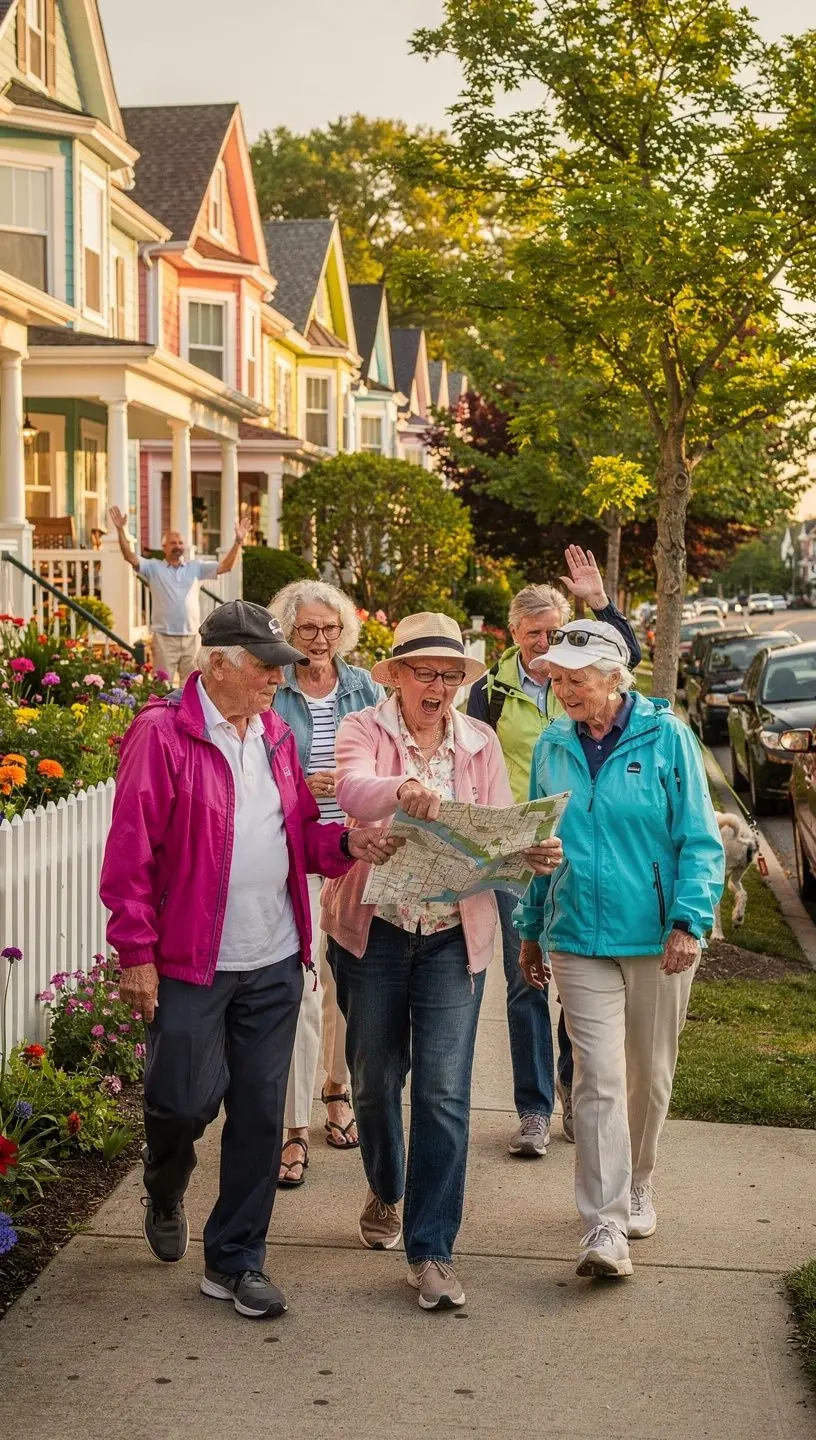 Zielony park z alejkami i miejscami do odpoczynku dla spacerowiczów.
